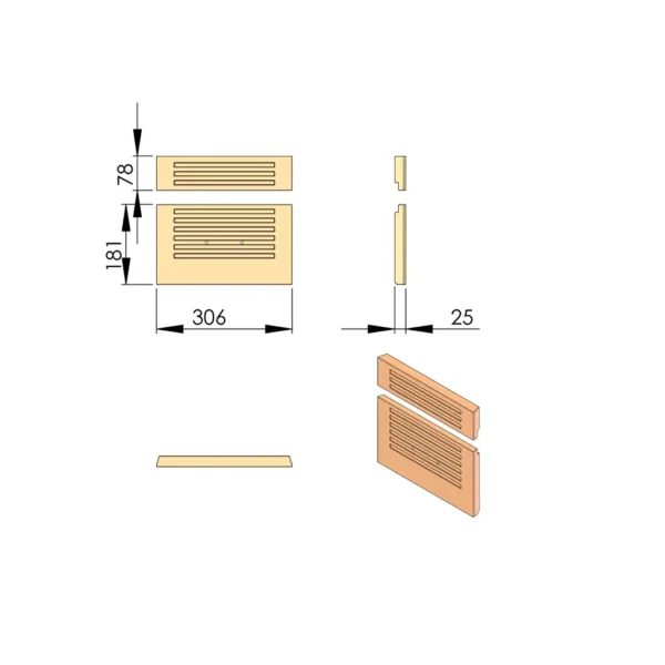 Achterwand Bekleding Vuurruimte Vermiculiet TT70 2 delig