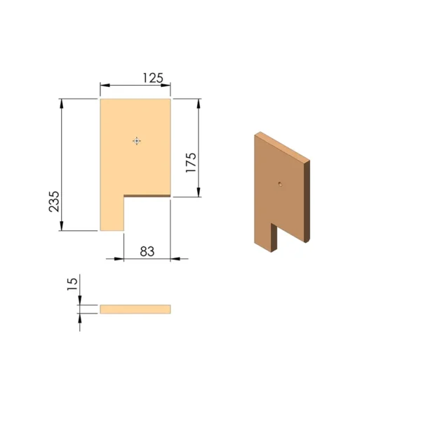 Achterwand Bekleding Vuurruimte Vermiculiet binnen  TT30